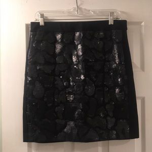 Black Sequin Pencil Skirt